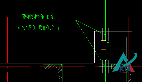 防護密閉套管圖紙表示