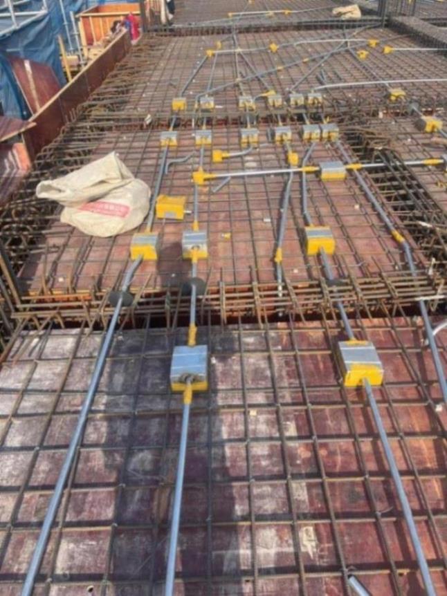 奧凡環保科技人防密閉肋盒預埋現場的施工圖片